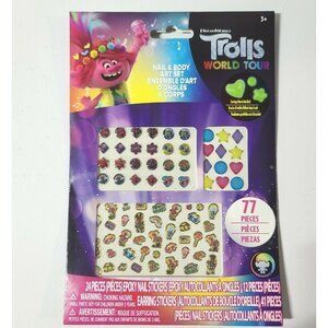 DreamWorks Trolls World Tour 77 Pieces Nail & Body Art Set Ears/Nails Ages 3+